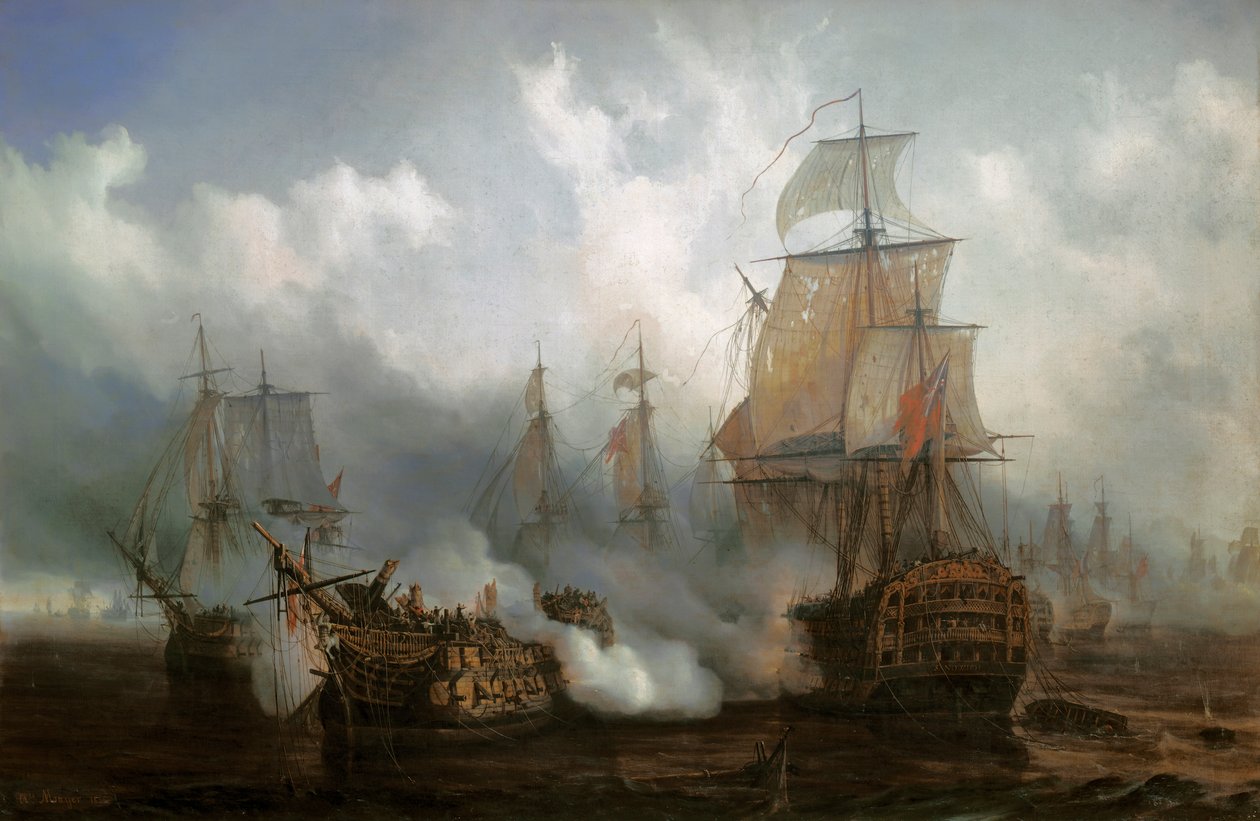 A Redoutable a trafalgari csatában, október 21 alkotó: Auguste Etienne Francois Mayer