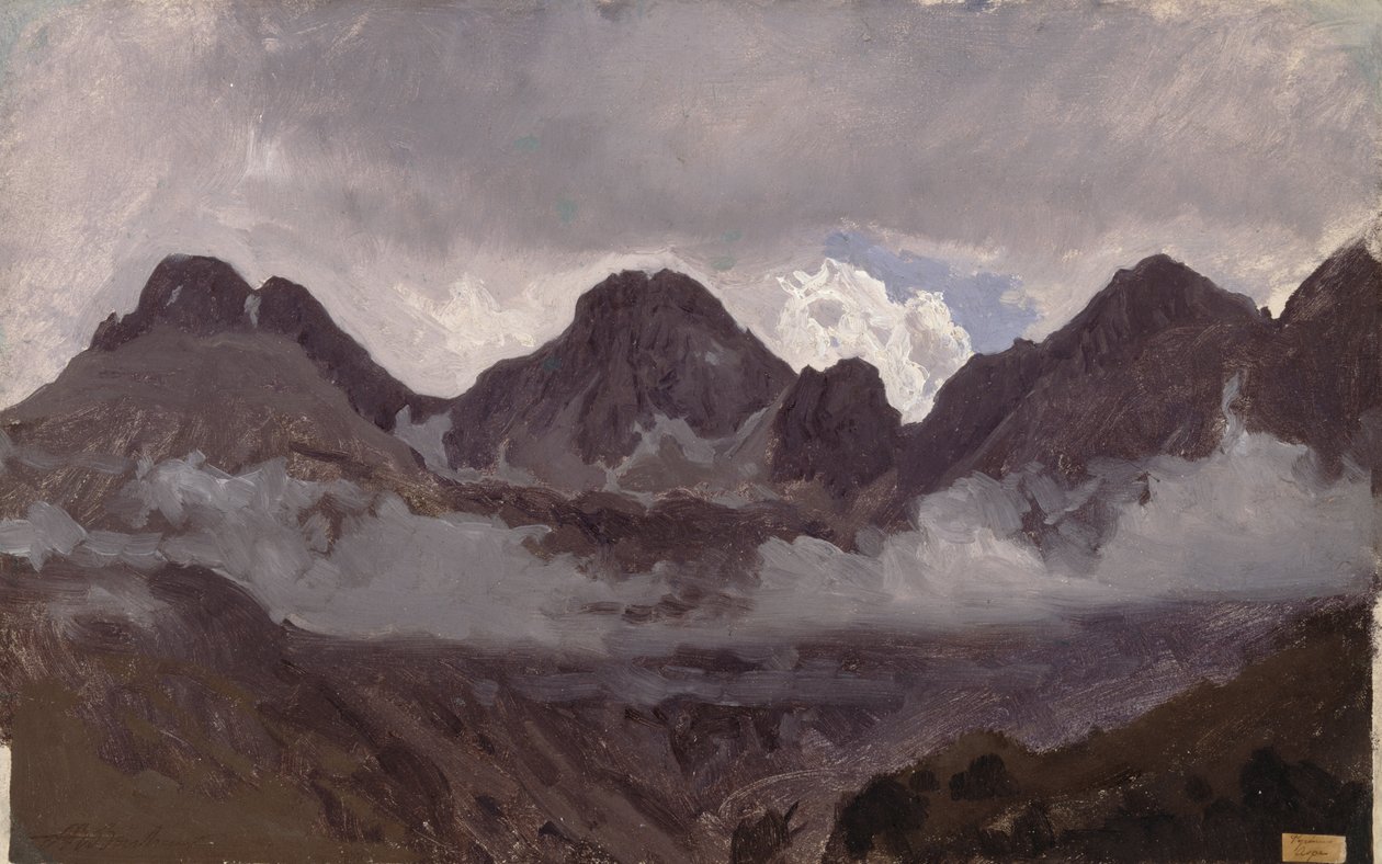 Ködös hegyek, 1850-es évek közepe (olaj, papír, vászonra festve) alkotó: Auguste Francois Bonheur