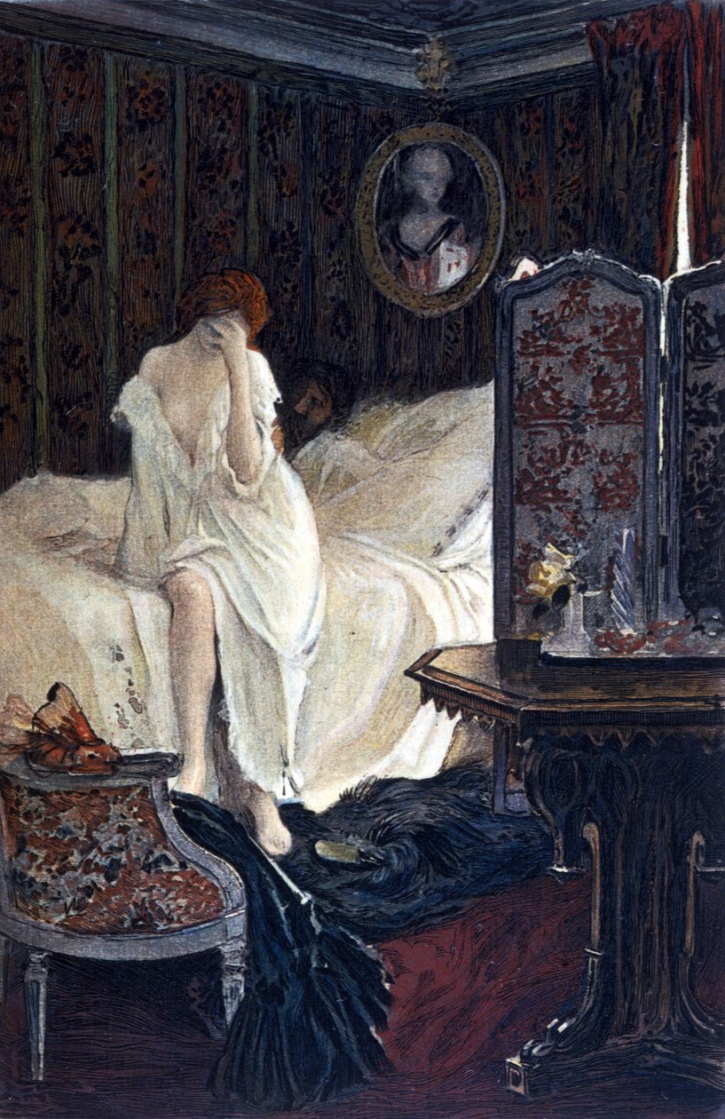 A házasságtörő. Illusztráció: Auguste François Gorguet (1862 - 1927) Anatole France "Le Lys rouge" című művéhez alkotó: Auguste Francois Gorguet