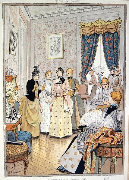 Az esküvői ajándékok (1886) (színes litográfia) alkotó: Auguste Francois Gorguet