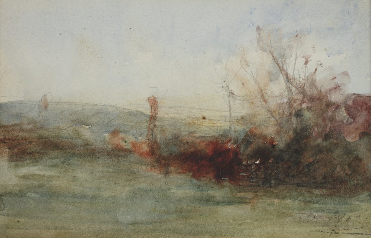 Táj, 1853-65 körül (akvarell, papír) alkotó: Auguste Francois Ravier