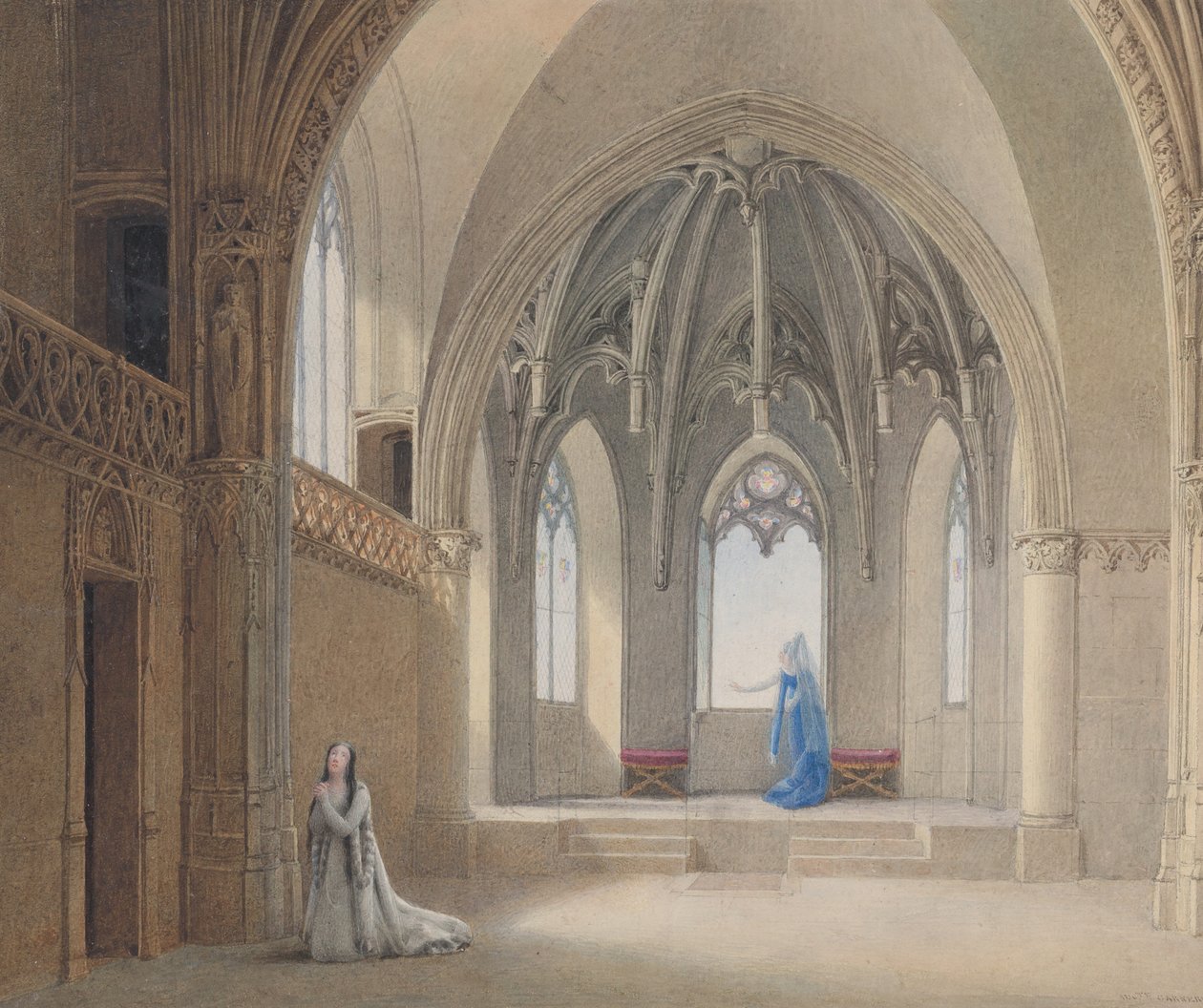 Anne, Anne nővérem, nem látod, hogy semmi jön, 1817? alkotó: Auguste Garneray