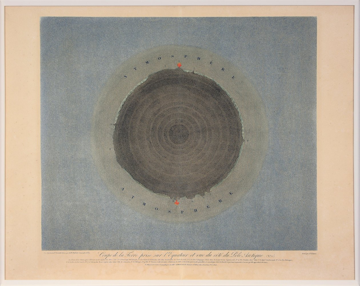 Az Egyenlítőn készült felvétel a Földről az Északi-sark felől nézve 7, kocsma. 1839. alkotó: Auguste Henri Dufour