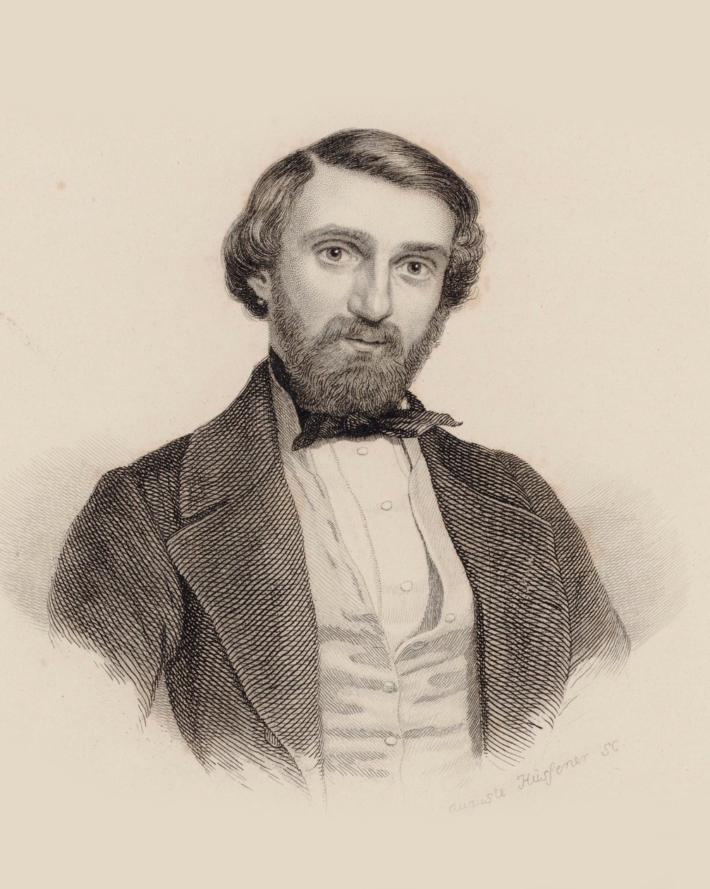 Giuseppe Verdi zeneszerző portréja 1813-1901, c. 1850. alkotó: Auguste Hüssener