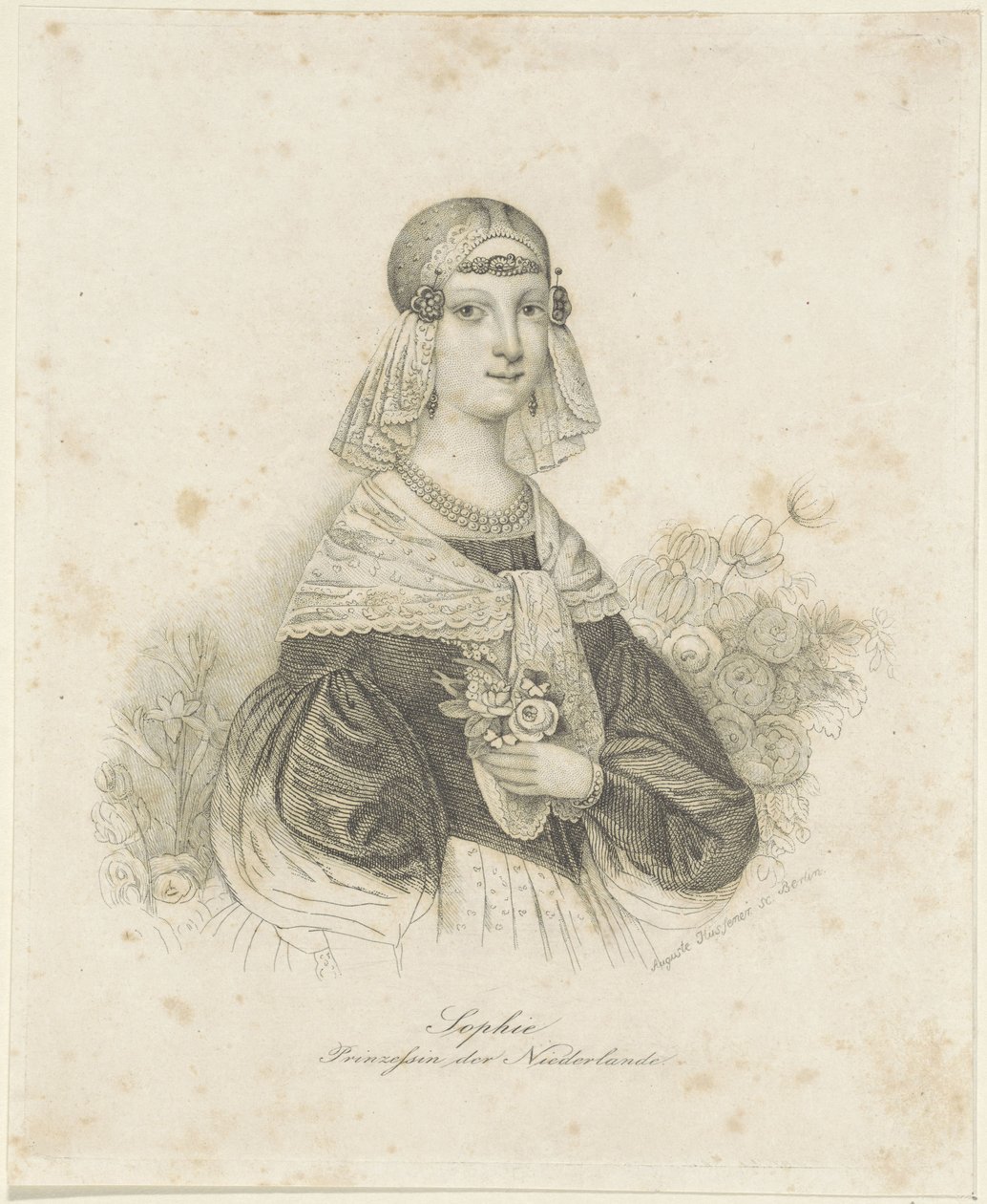 Sophie, Hollandia hercegnő portréja alkotó: Auguste Hüssener