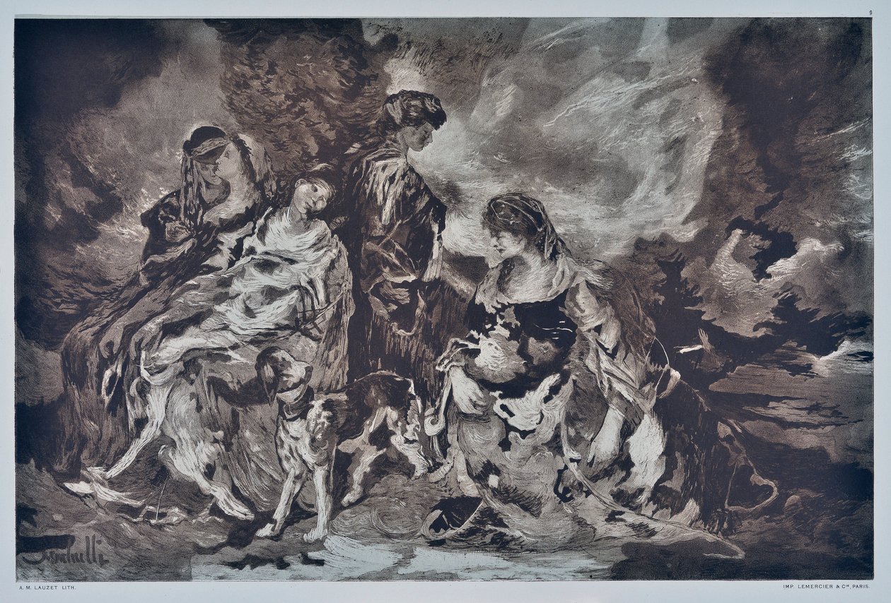 Vadászat (rajz) alkotó: Auguste Lauzet