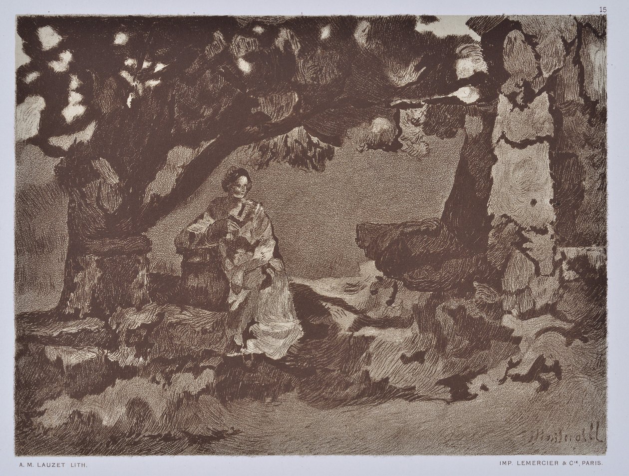 A nő a kútnál (rajz) alkotó: Auguste Lauzet