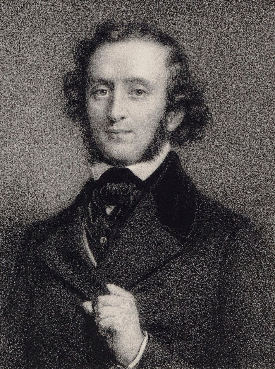 Felix Mendelssohn Bartholdy zongoraművész és zeneszerző portréja 1809-1847. alkotó: Auguste Lemoine