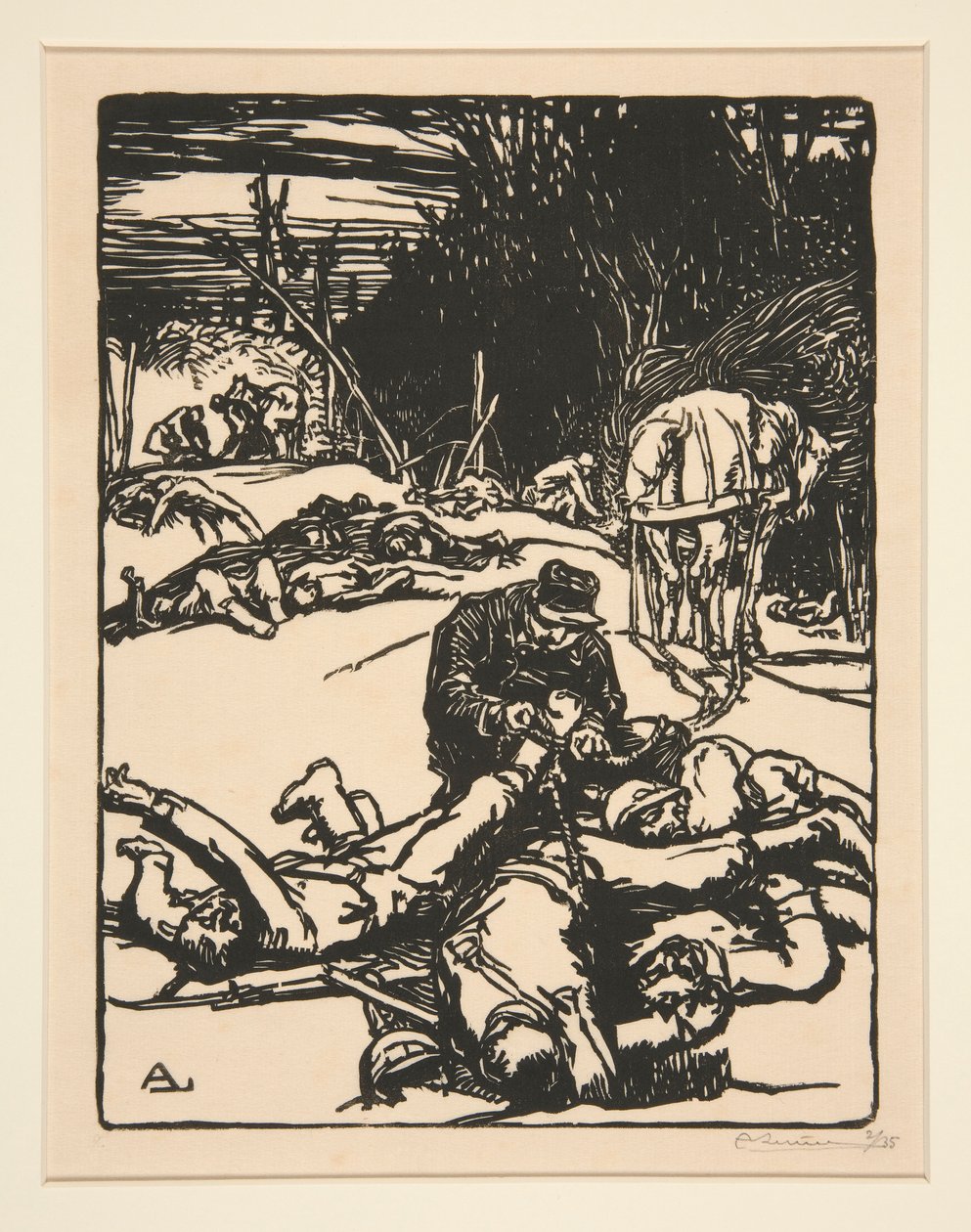 Apr le combat (A csata után), La Guerre de 1914-ből, első sorozat, 14. sz. alkotó: Auguste Lepere