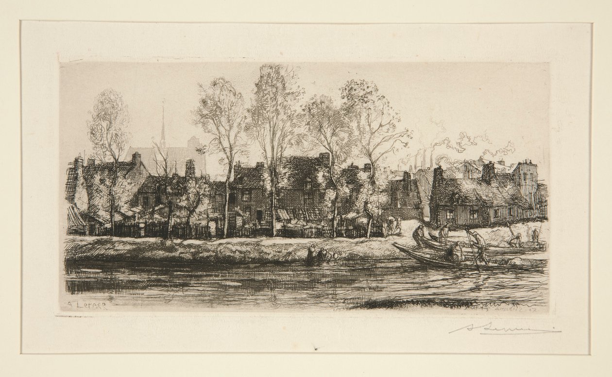 Banks of the Somme? Amiens (Banks of the Somme at Amiens) alkotó: Auguste Lepere