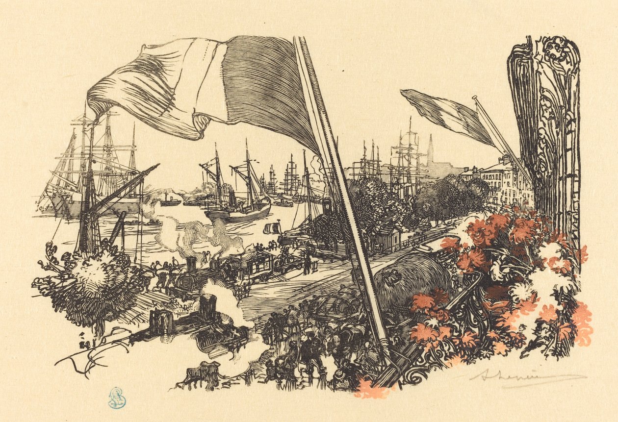 Dedikációs lap, megjelent 1900. alkotó: Auguste Lepere