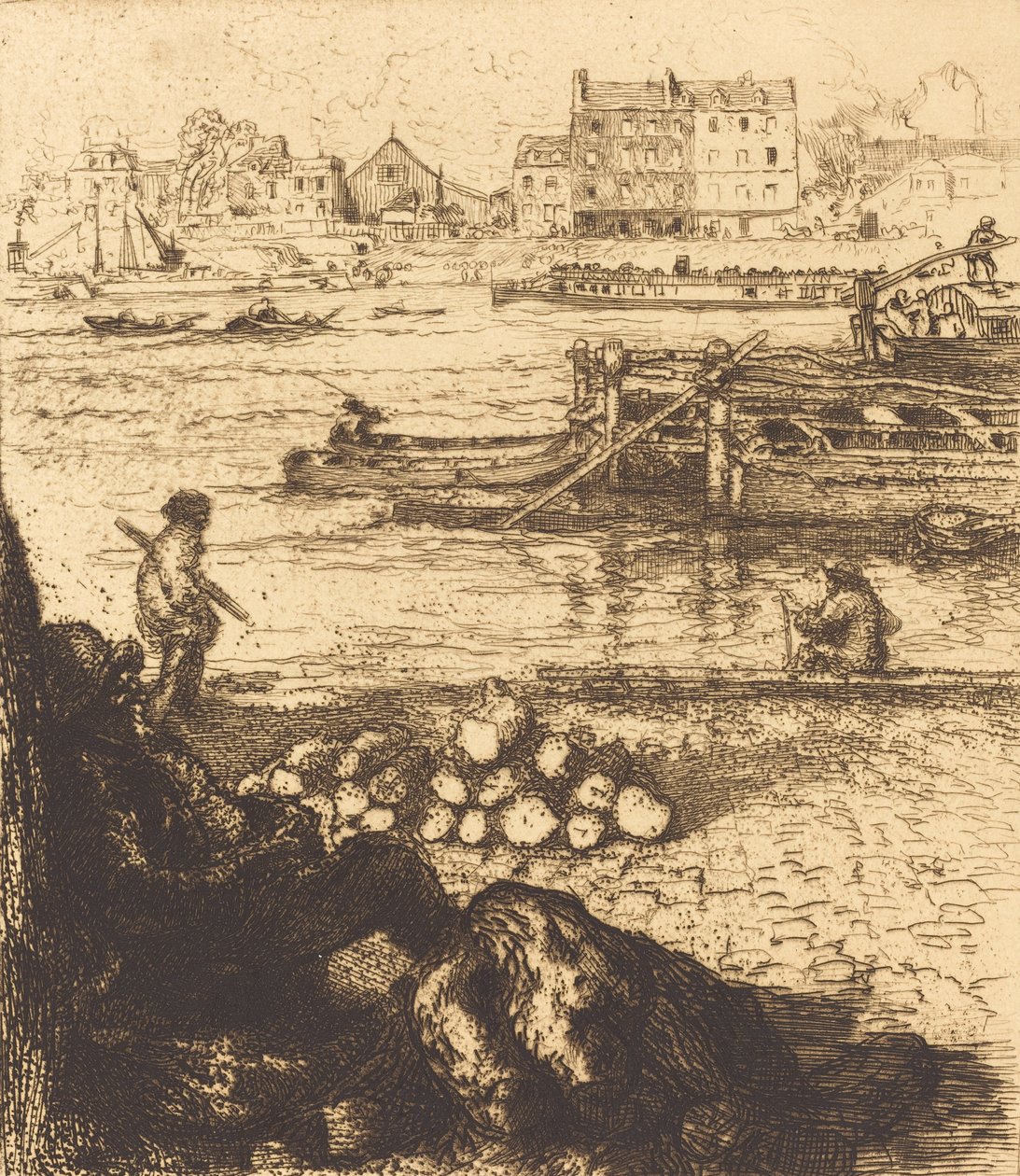 Dockman, La Gare Le debardeur mólója, quai de La Gare, 1894. alkotó: Auguste Lepere