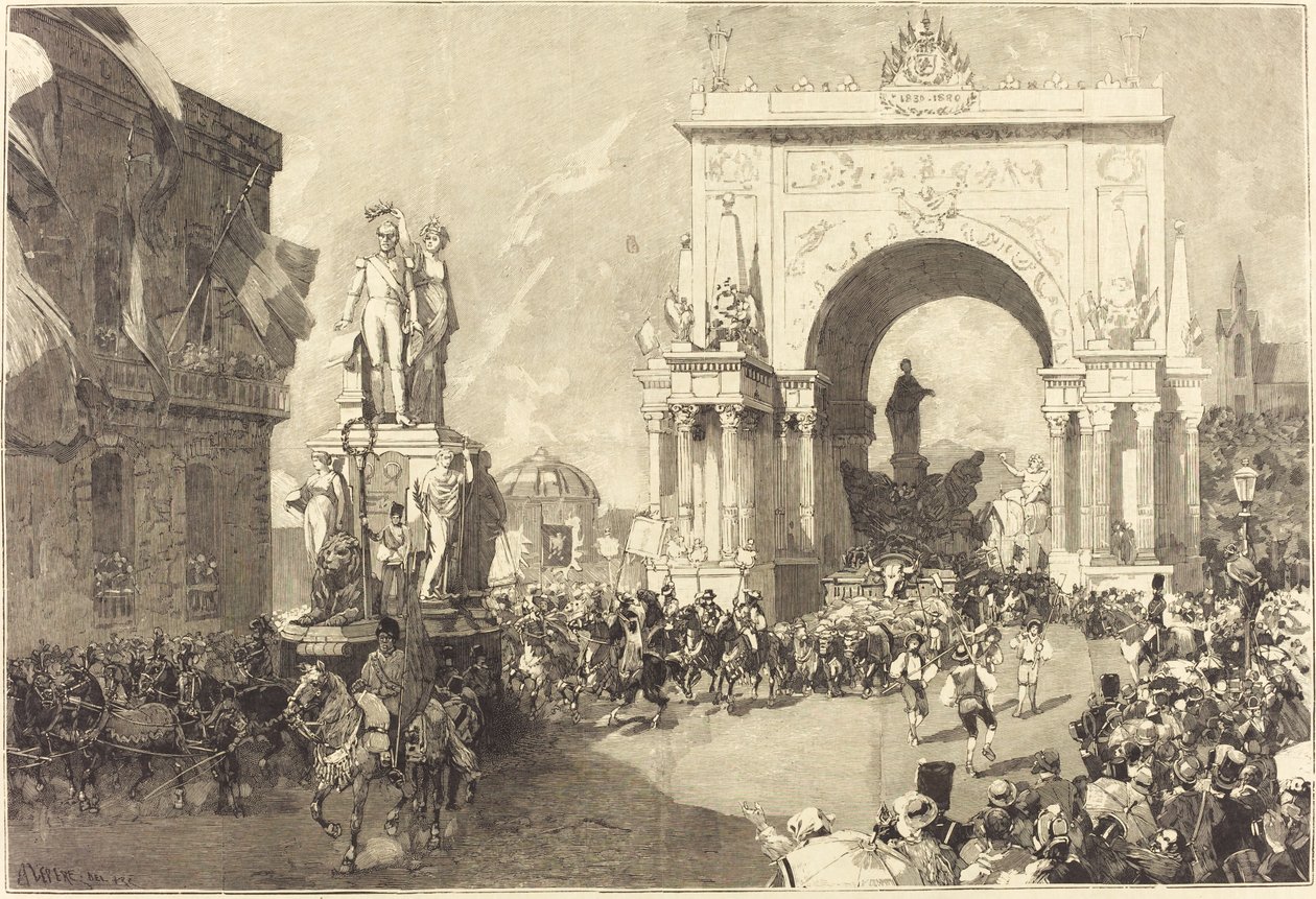 Jubileumi ünnepségek Brüsszelben alkotó: Auguste Lepere