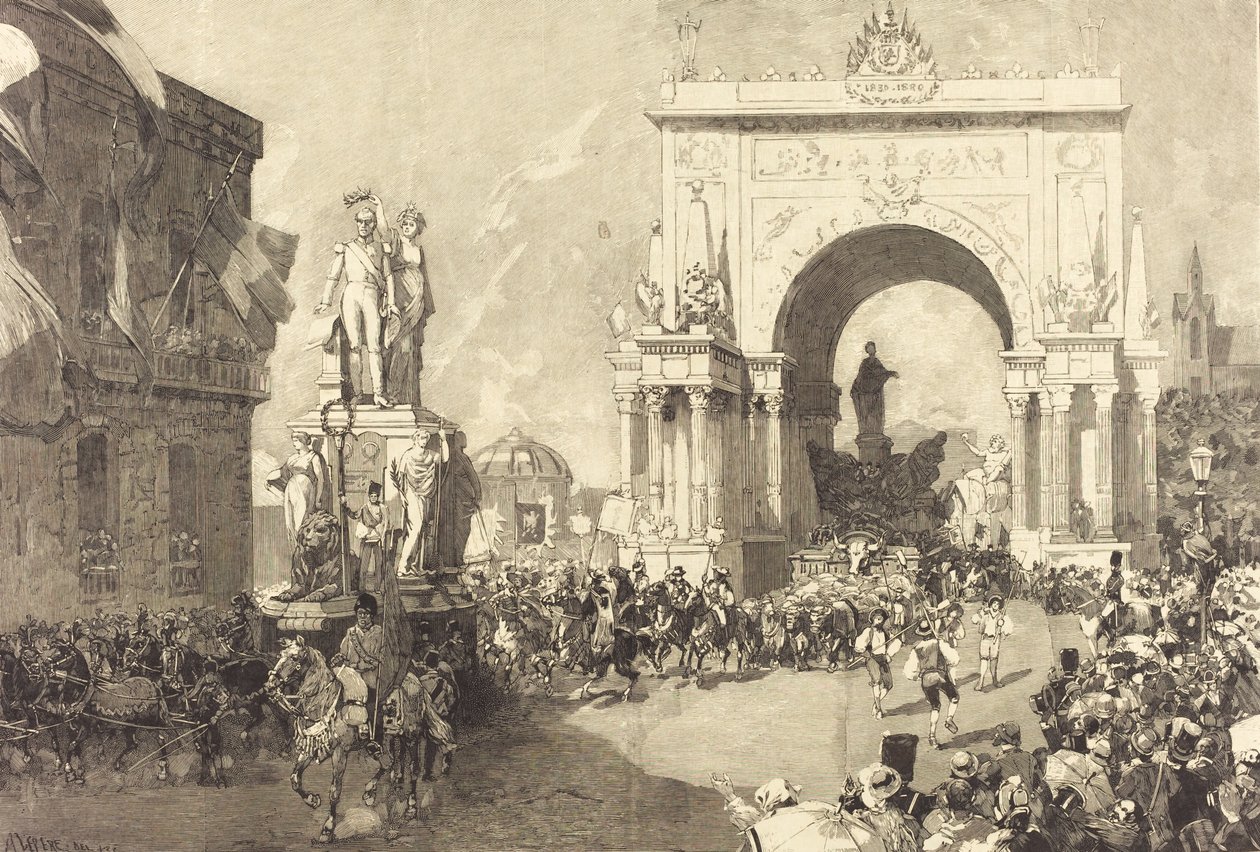 Brüsszel jubileumi ünnepségei, 18831890. alkotó: Auguste Lepere