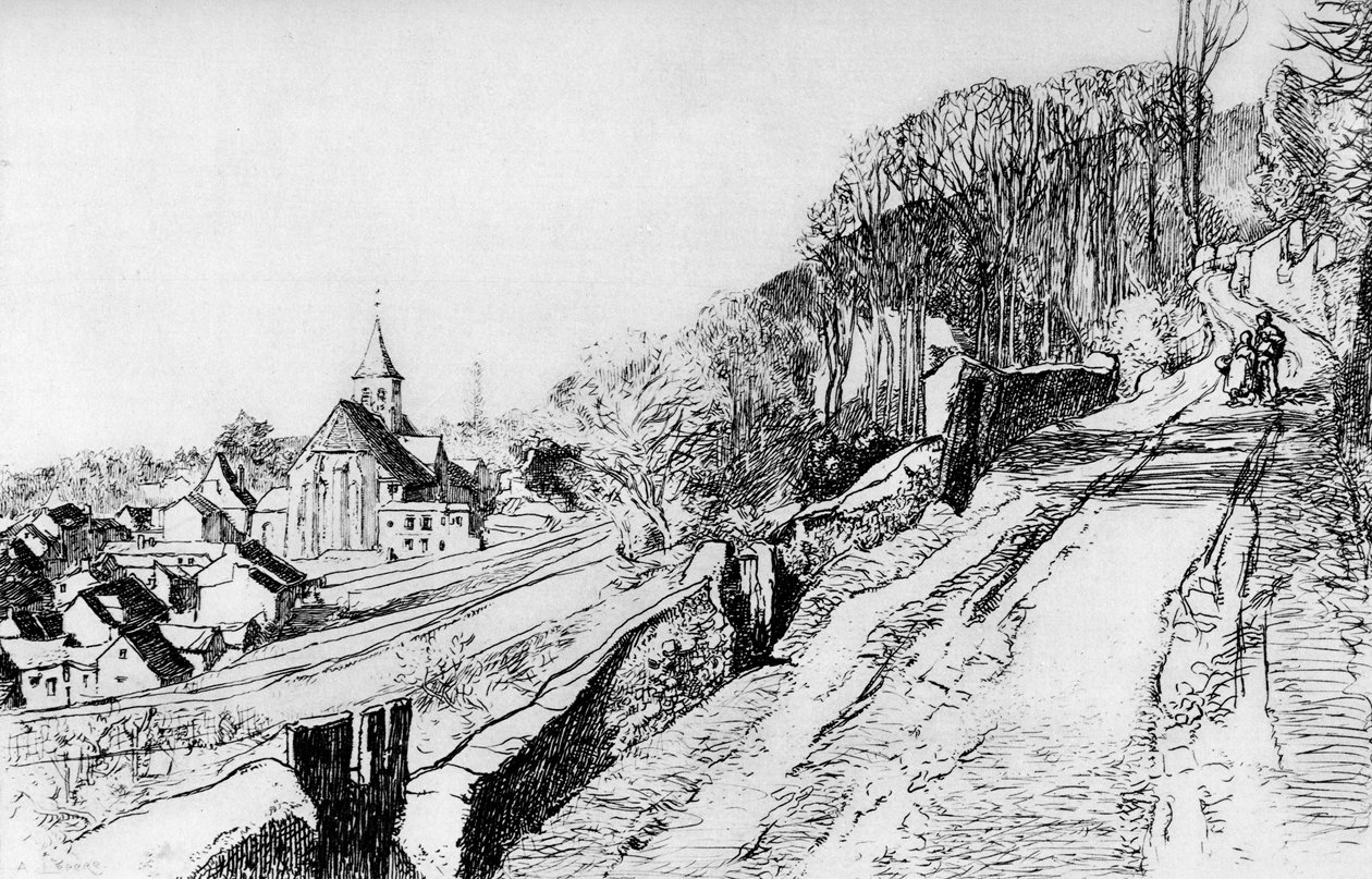 LEglise de St Prix, 1870-1910, 1924 alkotó: Auguste Louis Lepère