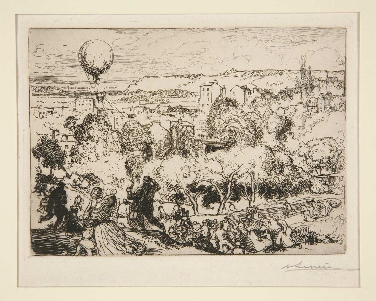 A zuhanó léggömb, Pr?-Saint-Gervaisban (The Falling Balloon, in Pre-Saint-Gervais) alkotó: Auguste Lepere