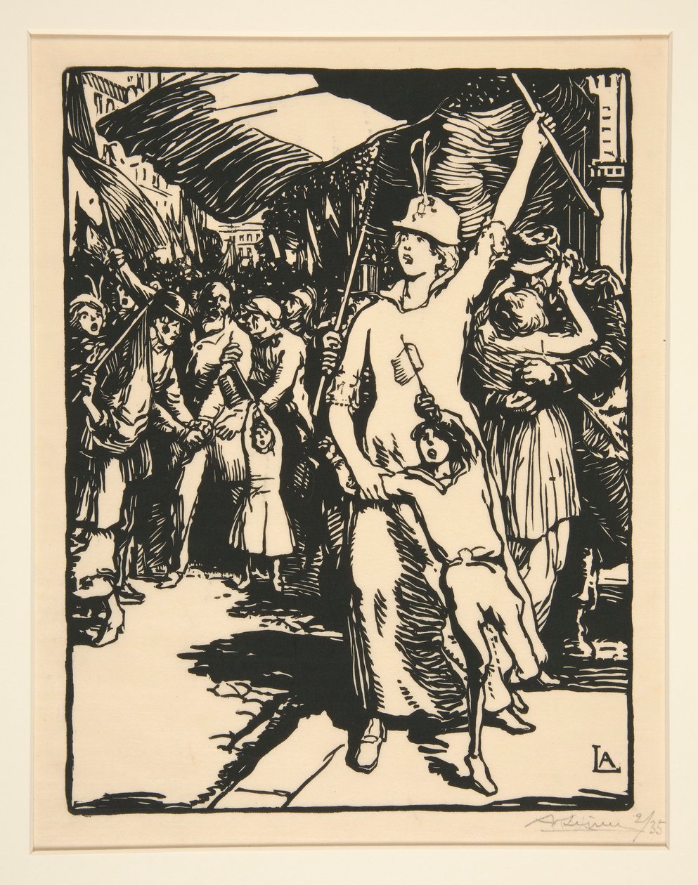 A háborút kihirdették, a La Guerre de 1914-ből, első sorozat, 1. sz. 8 alkotó: Auguste Lepere