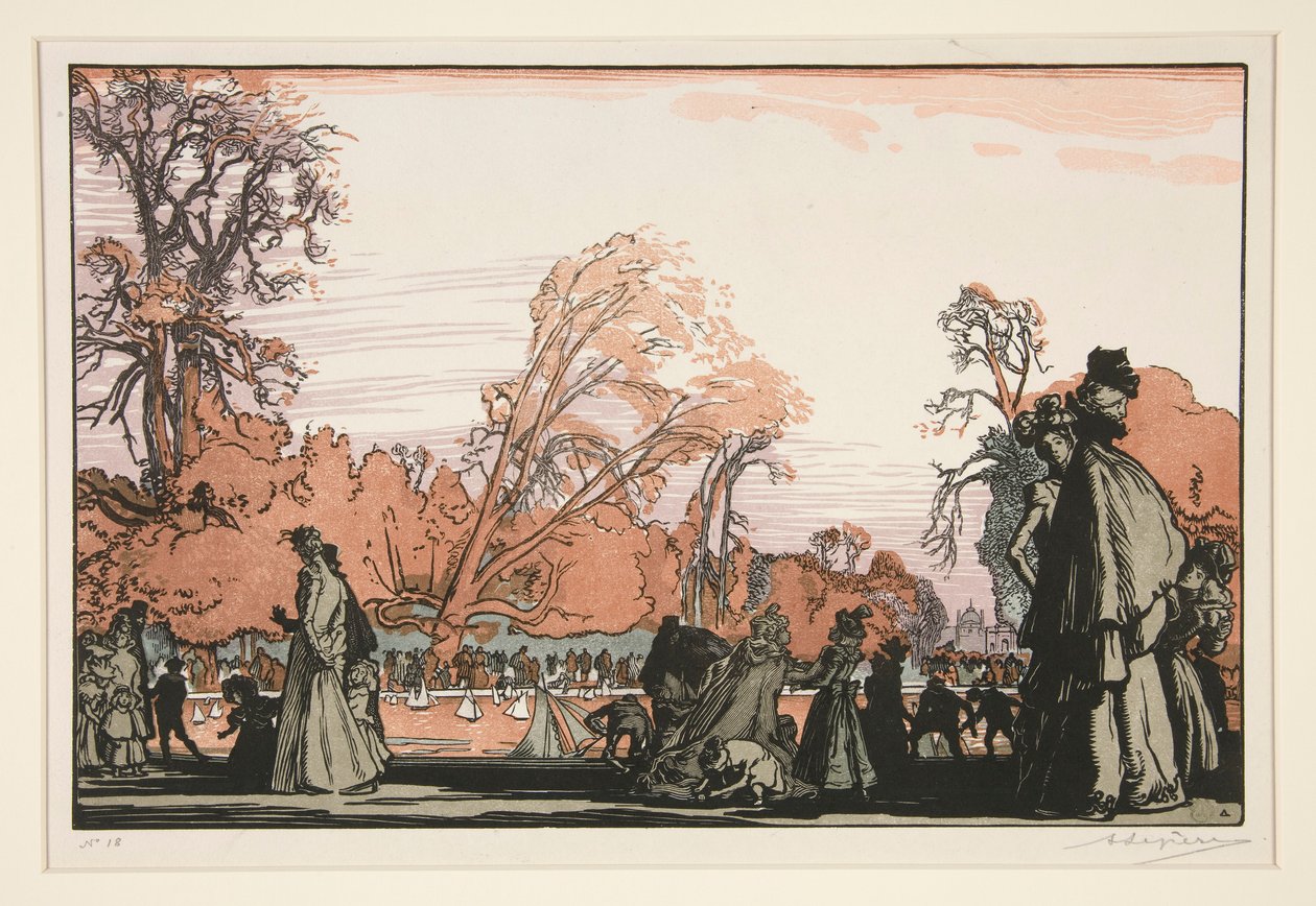 Le bassin des Tuileries (Tó a Tuileriákban) alkotó: Auguste Lepere
