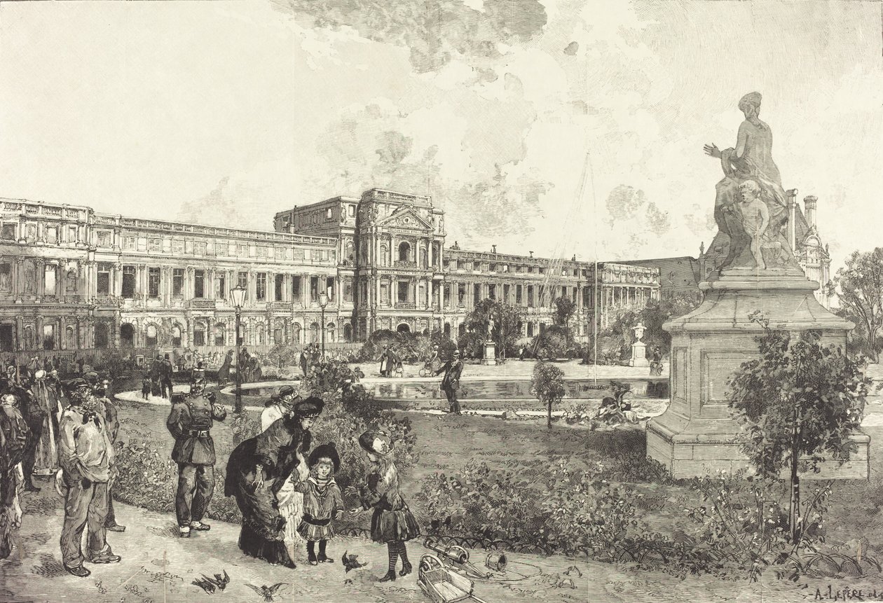 A Tuileries-palota romjai lebontásuk előtt, 1883. alkotó: Auguste Lepere