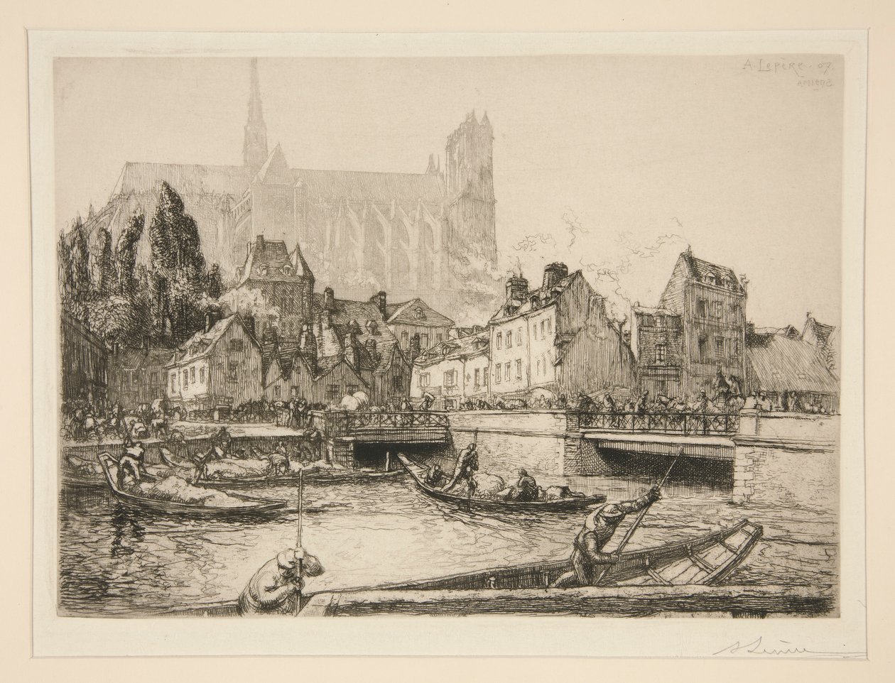 Piac? zöldségek? Amiens (Zöldségpiac Amiens-ben) alkotó: Auguste Lepere