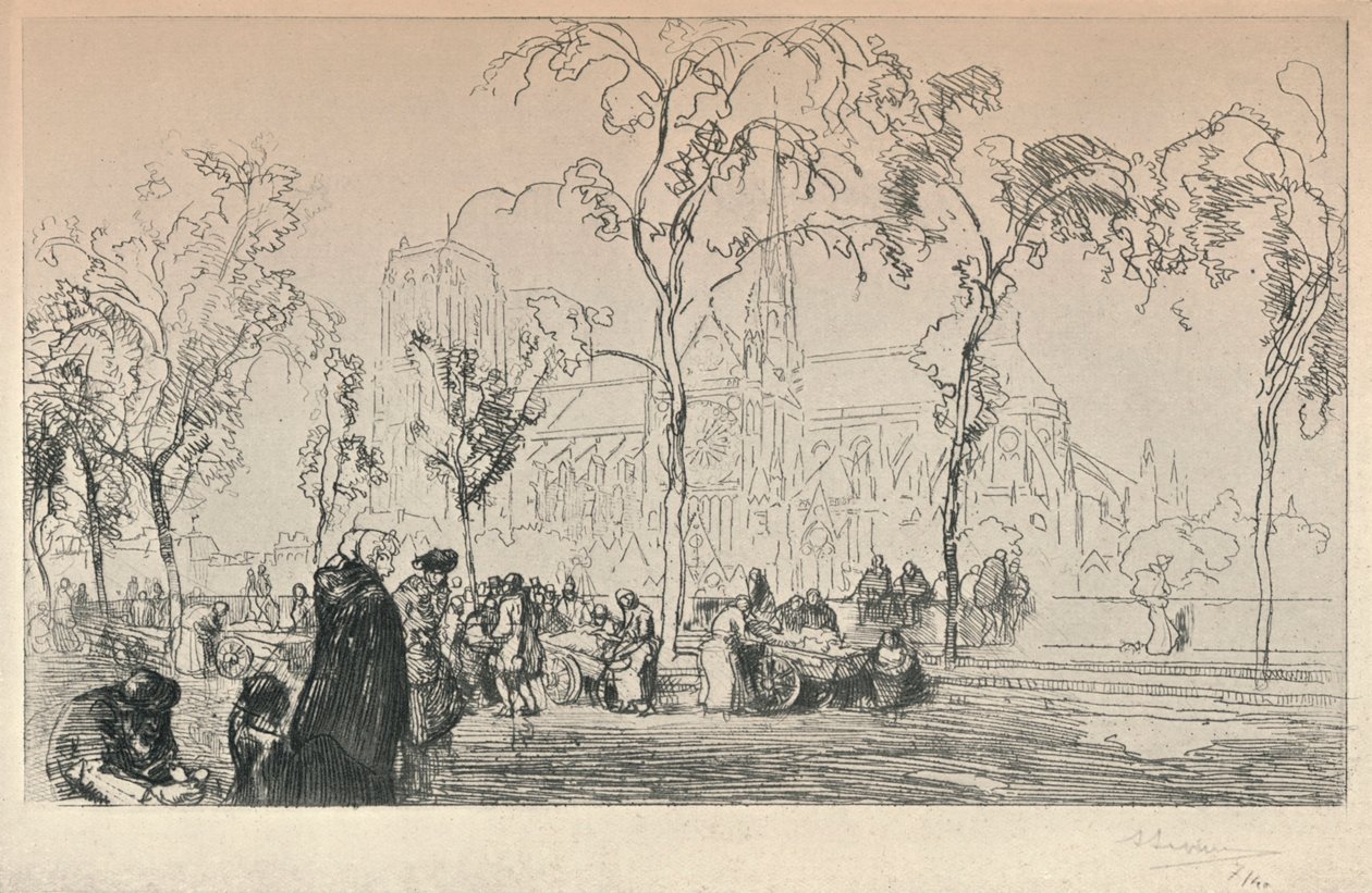 A Notre Dame a Quai Montebello felől nézve, 1915 alkotó: Auguste Louis Lepère