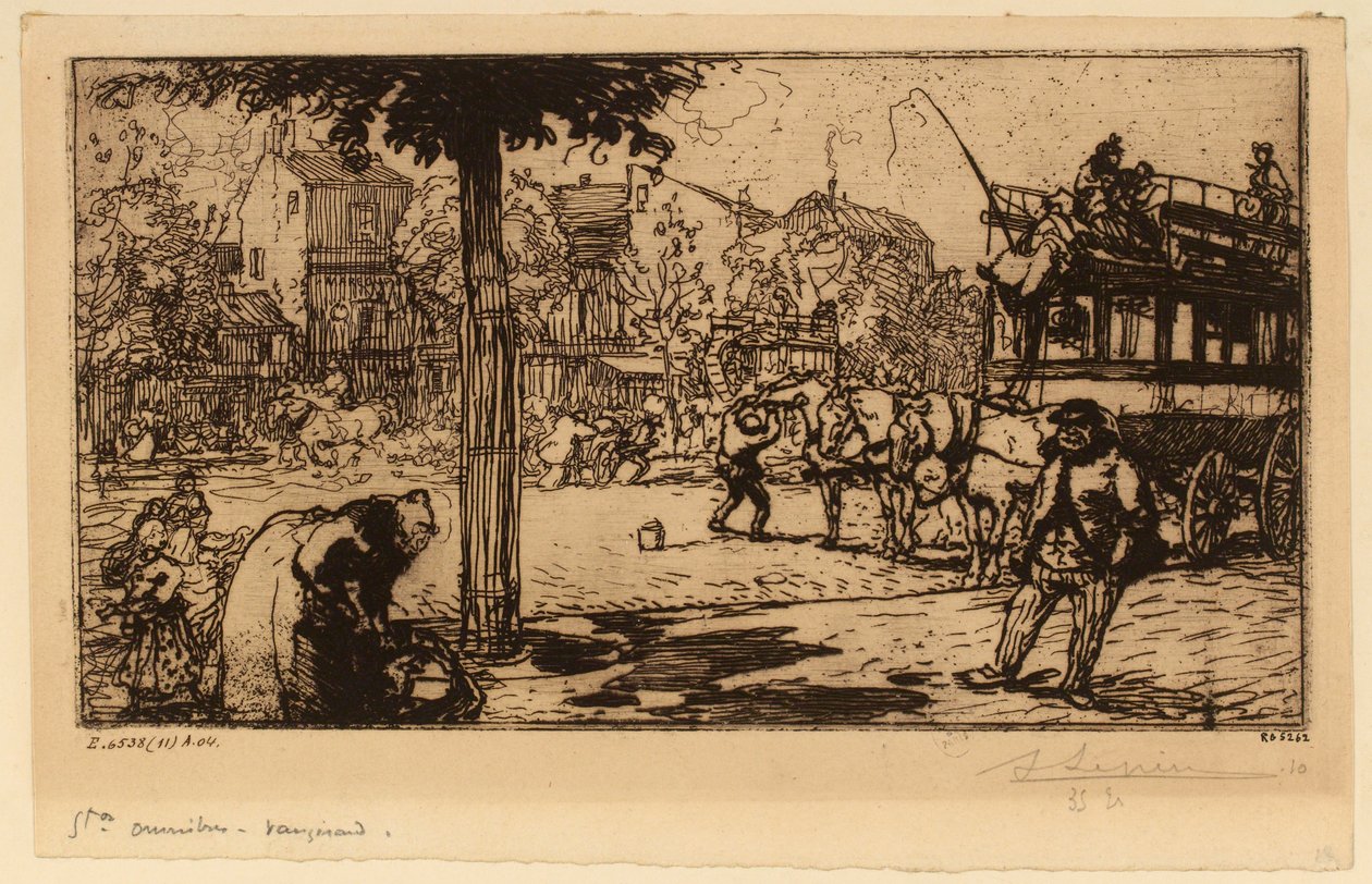 Omnibusz állomás Vaugirardban alkotó: Auguste Lepere