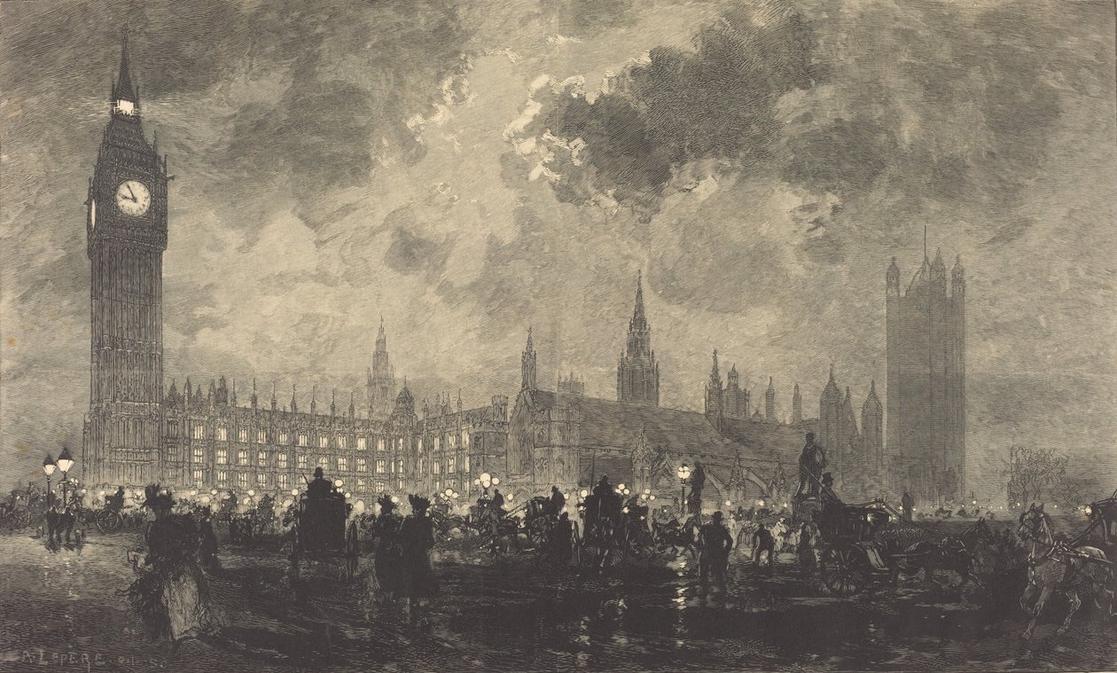 Parlament este 9 órakor – London Parlament este 9 órakor – London, 1890. alkotó: Auguste Lepere