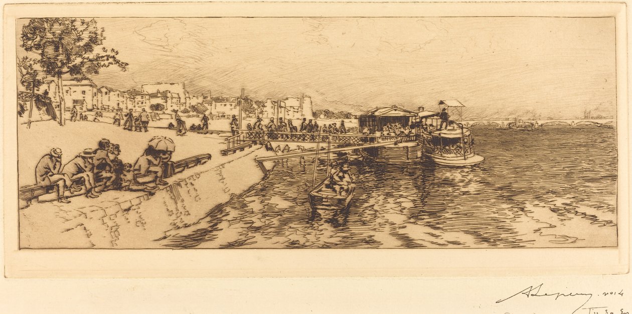 Bercy mólója (Embarcadere, Quai de Bercy) alkotó: Auguste Lepere