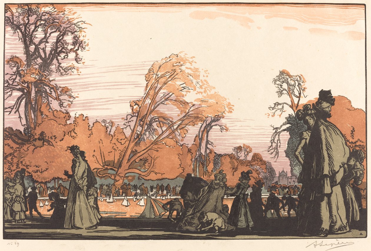 A Tuileries-tó (Le bassin des Tuileries) alkotó: Auguste Lepere