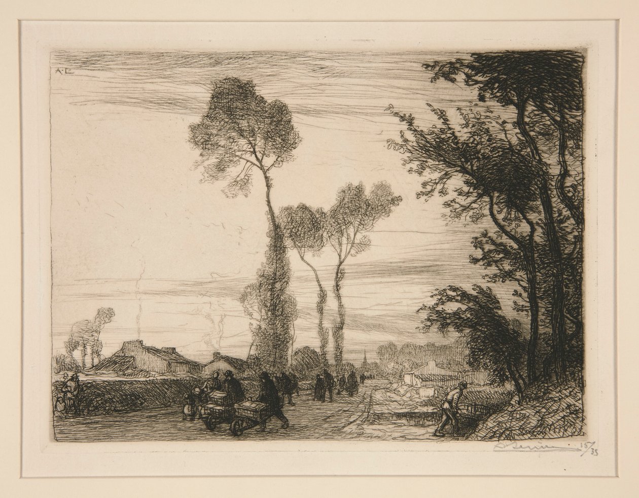 Vissza a piacról? (Saint-Jean-de-Monts) (A visszatérés a piacról [Saint-Jean-de-Monts]) alkotó: Auguste Lepere
