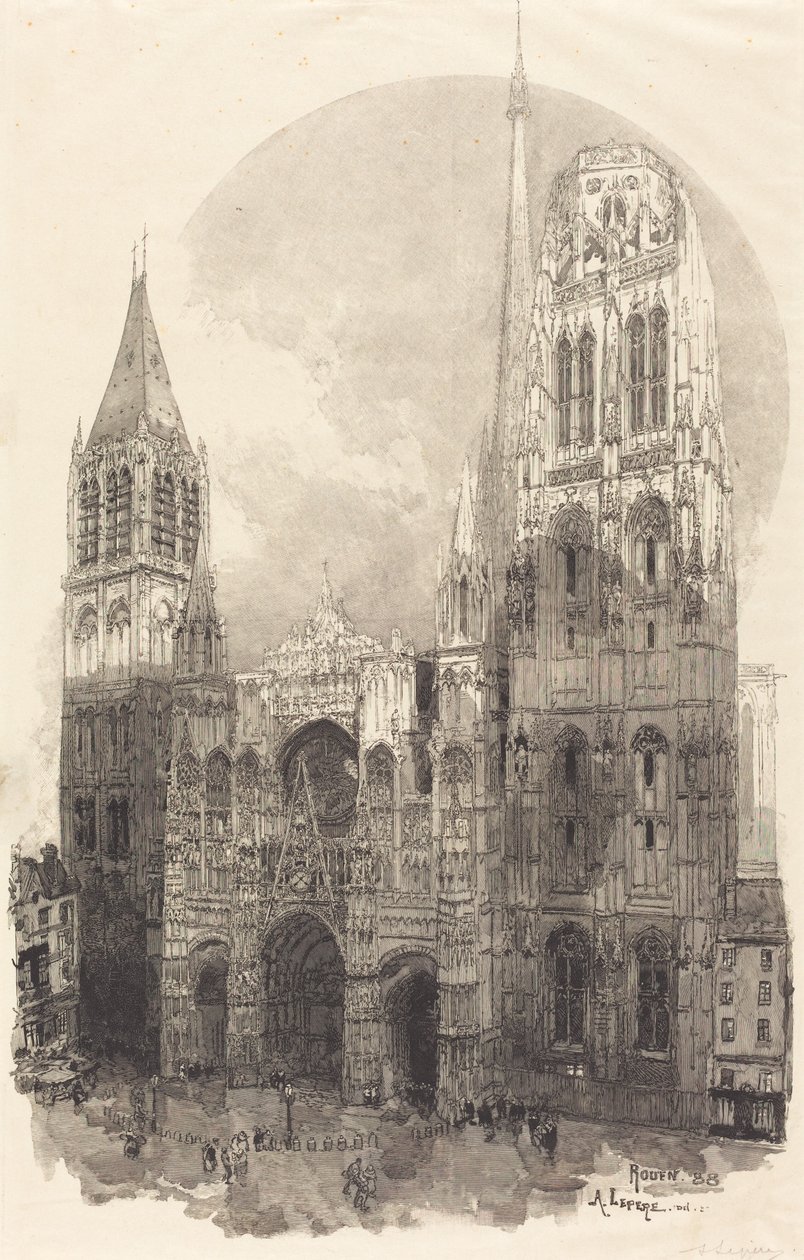 Rouen-i székesegyház La Cathedral de Rouen, 1888. alkotó: Auguste Lepere