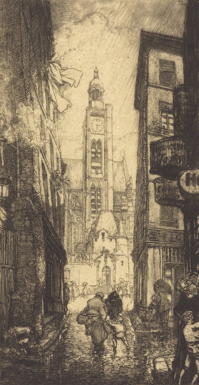 Rue de la Montagne-Sainte-Genevieve, Párizs, 1906. alkotó: Auguste Lepere