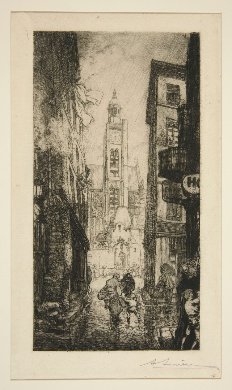 Rue de la Montagne Sainte-Geneviève, Párizs alkotó: Auguste Lepere