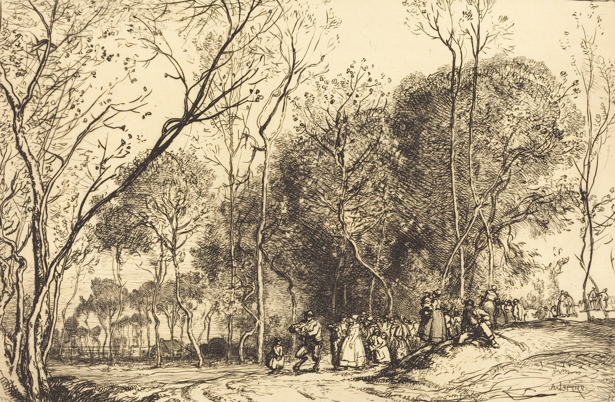 Nyár Saint-Martinban, a múltbeli esküvő Ete de la Saint-Martin, la noce qui passe, 1908. alkotó: Auguste Lepere