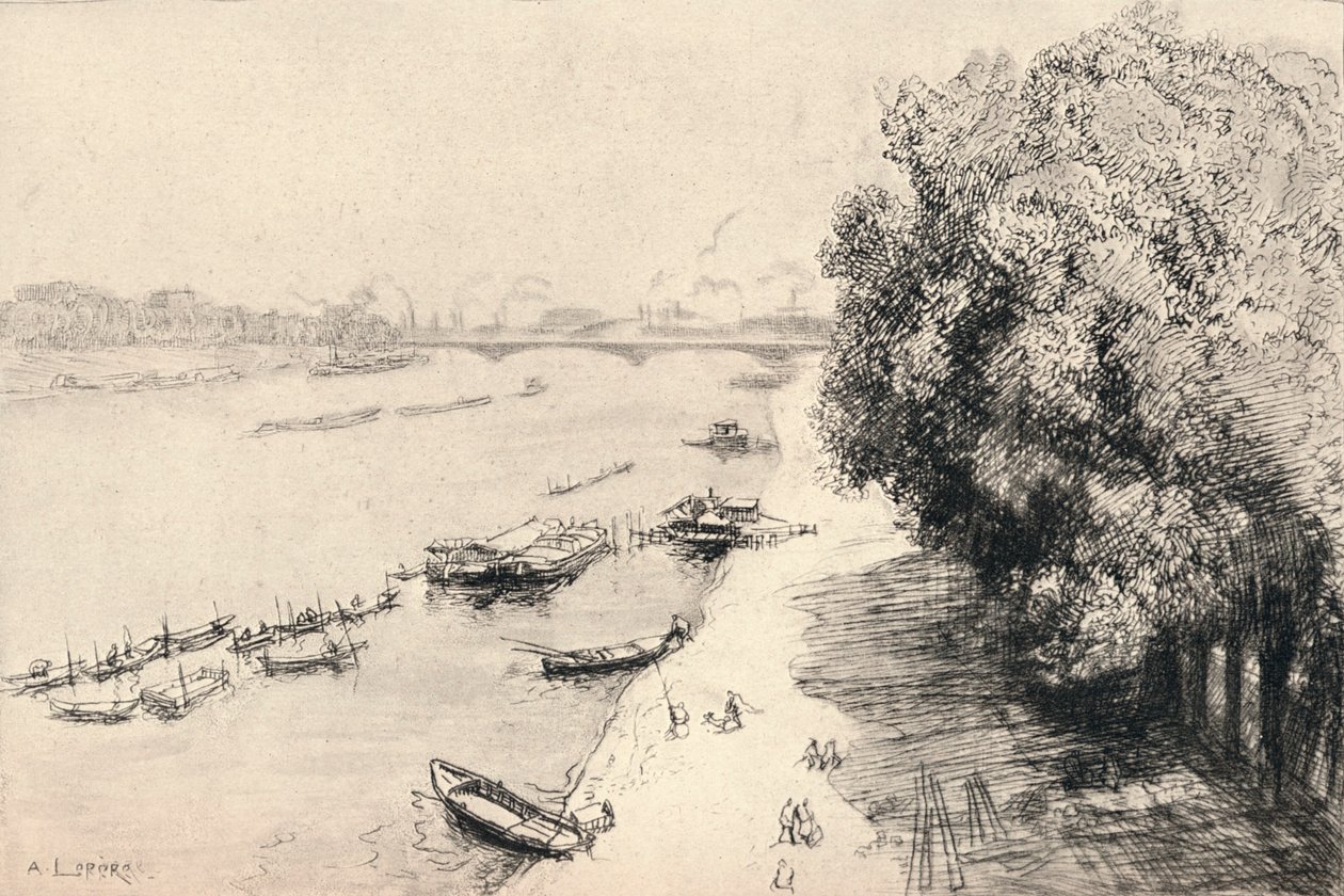 Szajna a Pont National-nál, 1915 alkotó: Auguste Louis Lepère