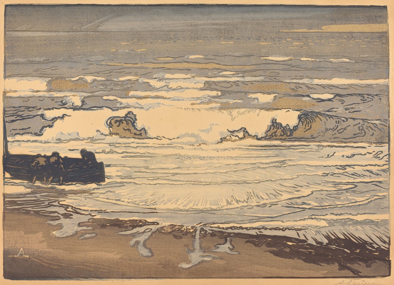 Kibontott hullámok, 1901. szeptemberi árvíz (Les lames deferlent, maree de Septembre 1901) alkotó: Auguste Lepere