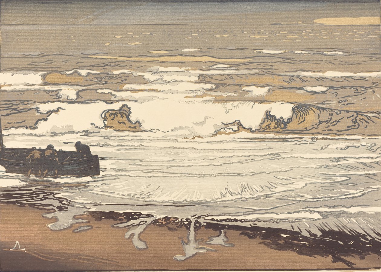 Kibontott hullámok, 1901. szeptemberi árvíz Les Vagues deferlent, 1901. alkotó: Auguste Lepere
