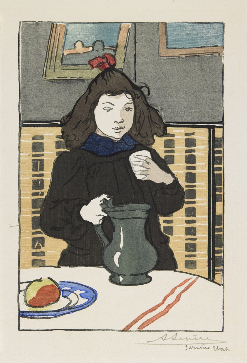 Fiatal lány kancsóval, 1890 alkotó: Auguste Louis Lepère