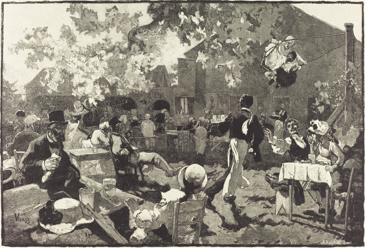 A Cabaret du Coq de Bruyère a Bois de Meudonban alkotó: Auguste Lepère after Daniel Vierge