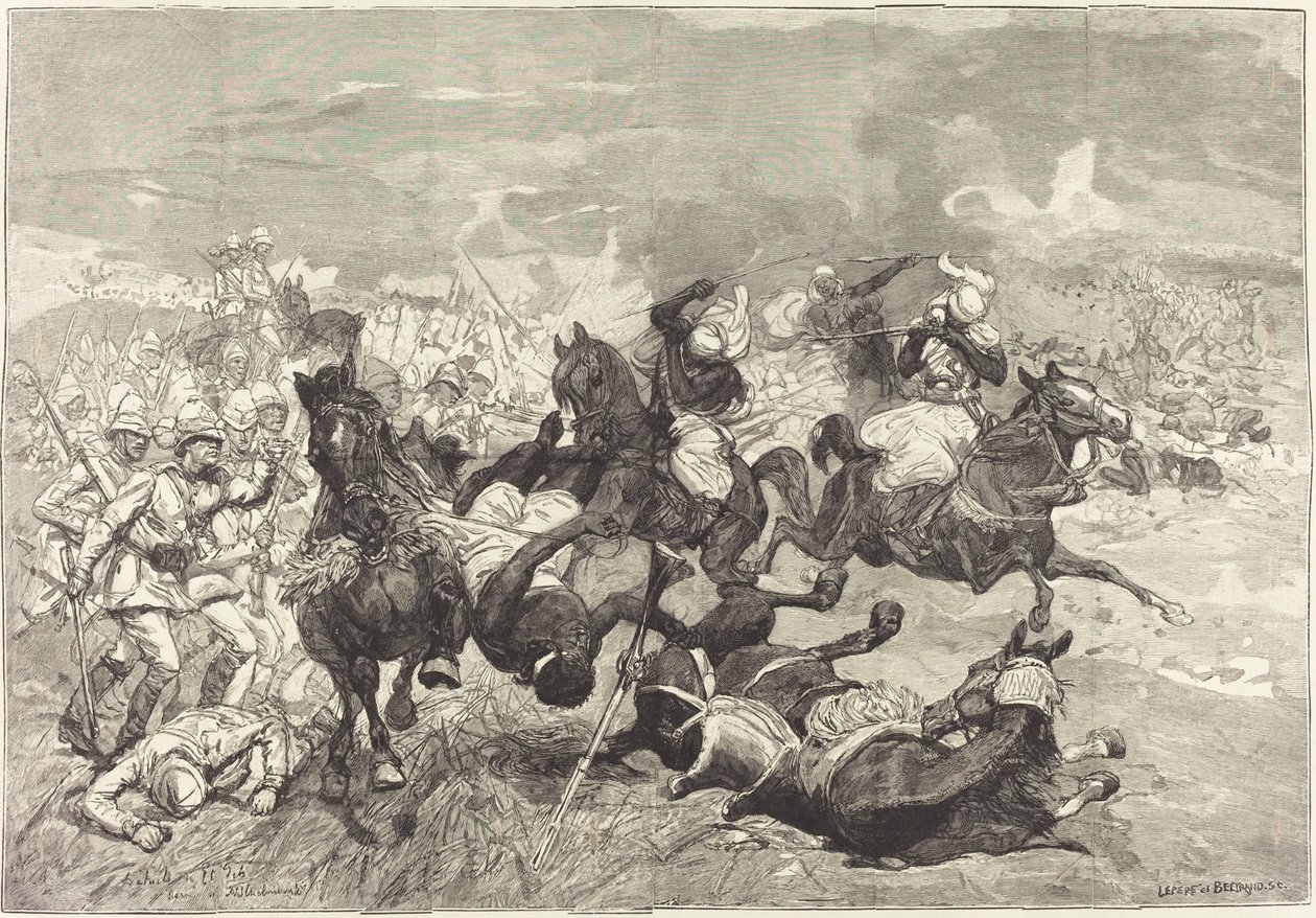 Szudánban: El-Teb csata alkotó: Auguste Lepère and Jacques Beltrand after Józef Chelmonski