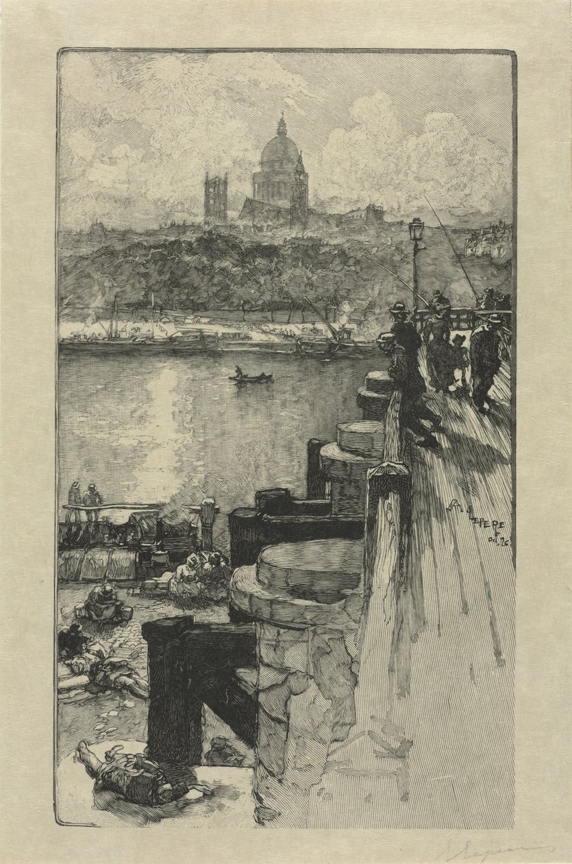 [Horgászok a mólón, Párizs] alkotó: Auguste Louis Lepère