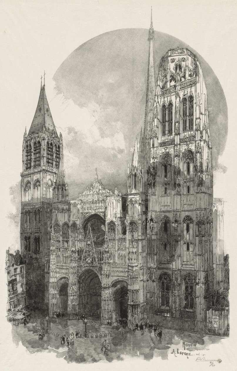 Illusztrált Rouen: A roueni katedrális alkotó: Auguste Louis Lepère