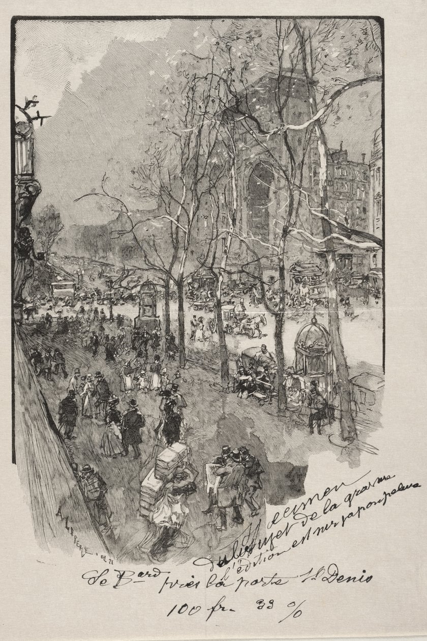 A Boulevards, a Porte St. Denis közelében alkotó: Auguste Louis Lepère