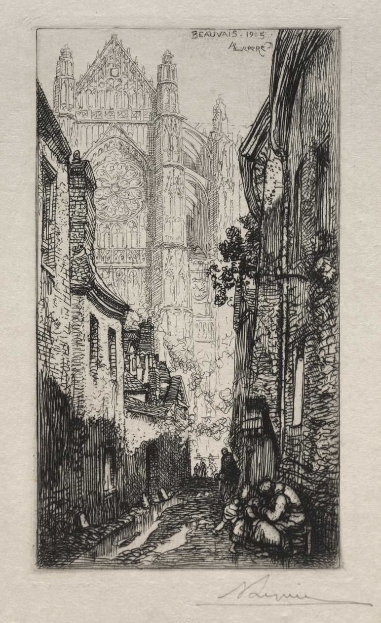 Keskeny utca, Beauvais (An Alley, Beauvais) alkotó: Auguste Louis Lepère
