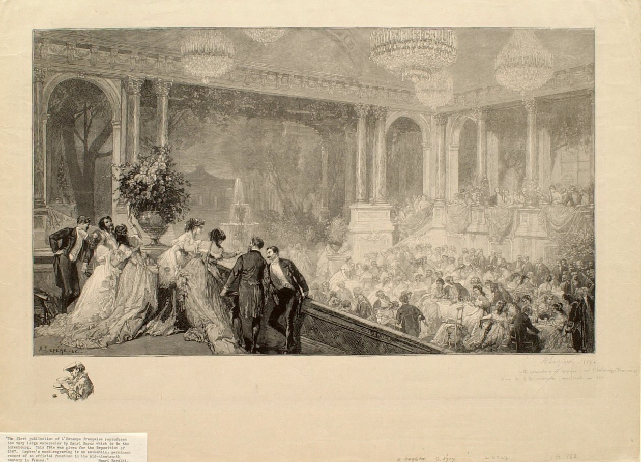 Ünnepség a Tuileriákban az 1867-es kiállítás alkalmából alkotó: Auguste Louis Lepère