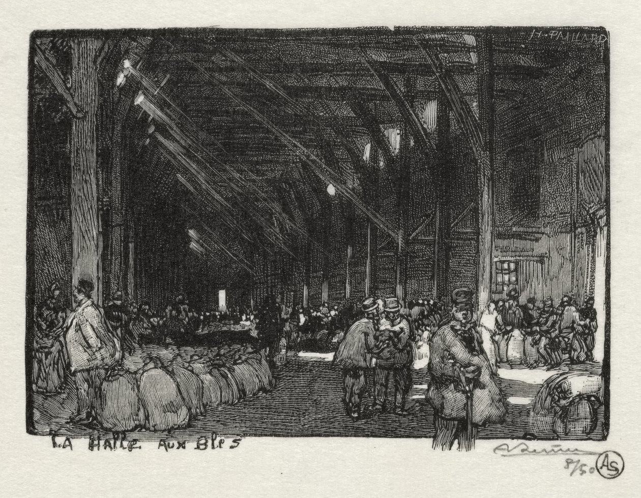 Illusztrált Rouen: A Halle aux Blès alkotó: Auguste Louis Lepère