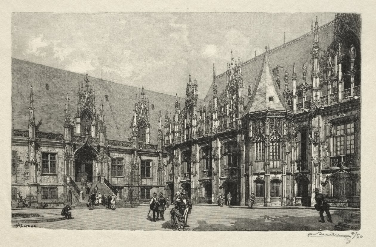 Illusztrált Rouen: Az Igazságügyi Palota alkotó: Auguste Louis Lepère