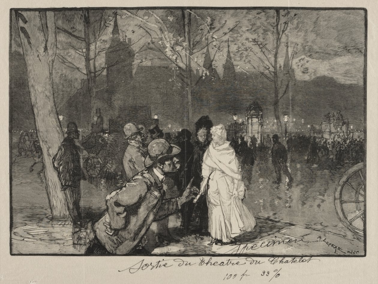 Elhagyva a Chatelet Színházat alkotó: Auguste Louis Lepère
