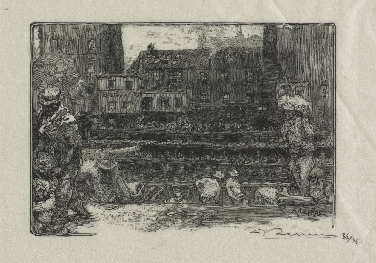 Gipszürítők (Canal St. Martin) alkotó: Auguste Louis Lepère