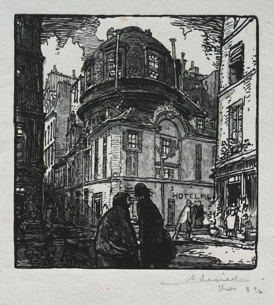 Kilátás a Hotel Colbertre alkotó: Auguste Louis Lepère